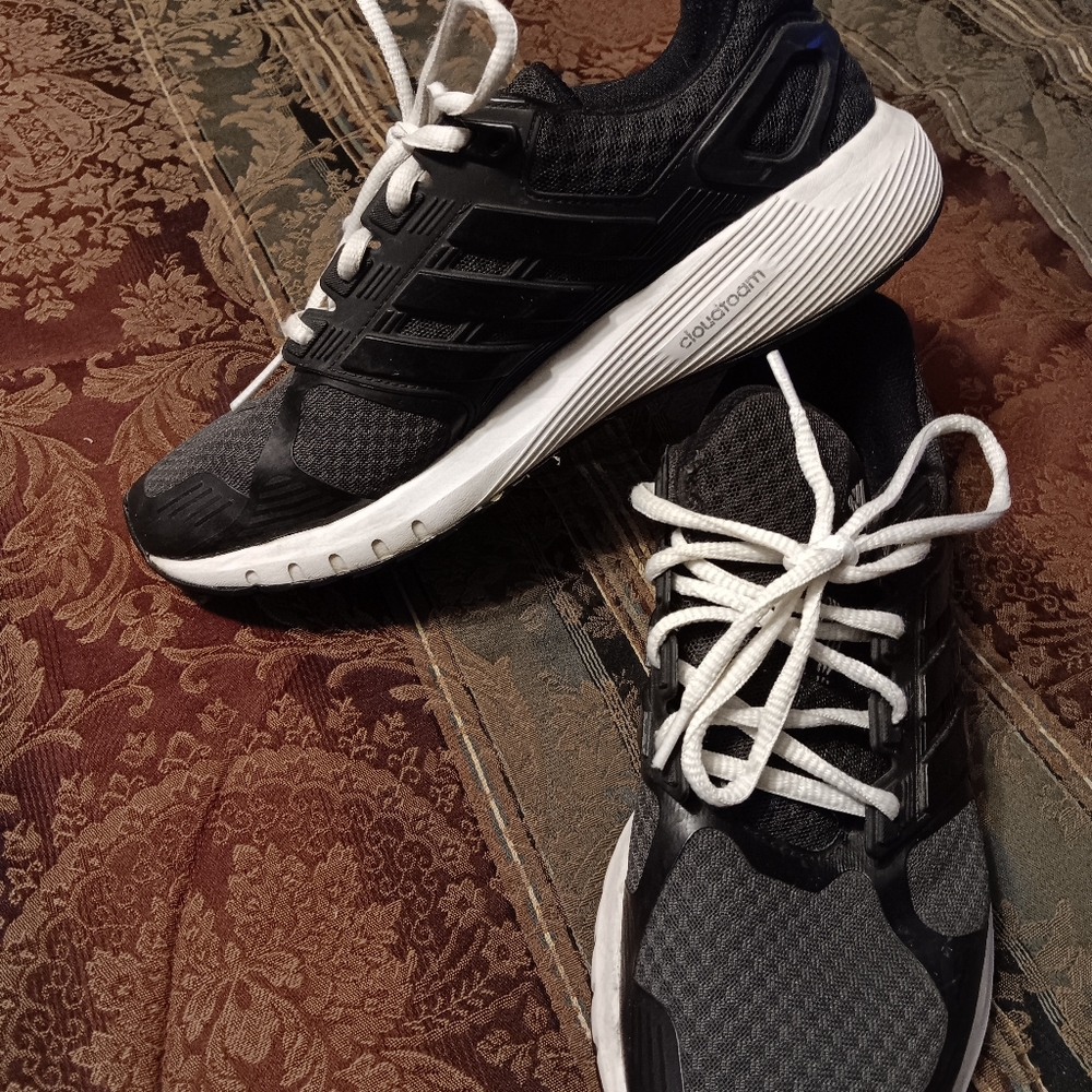 2017 Adidas Duramo 8 Running Shoes (BA8086) Preowned Women's Size 8.5 Black/Gray
